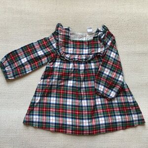 Gap holiday ruffle plaid tartan dress, sz18-24months